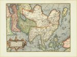 062 Carta geografica antica Asia carta antica epoca 1580 circa