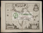 082 Carta geografica antica - Stretto di Magellano carta geografica storica del 1570 circa