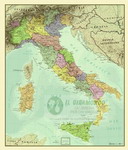 Planisfero 153-Italia anticata carta murale su tela cm 116x98
