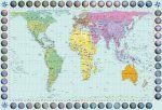 Planisfero 030Z-carta del mondo di Peters in inglese cm 140x100
