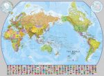 Planisfero 026-carta del mondo politica con Australia in centro cm 140x100