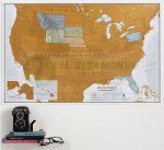 Planisfero 100- USA gratta e viaggia- carta murale cm 43x28