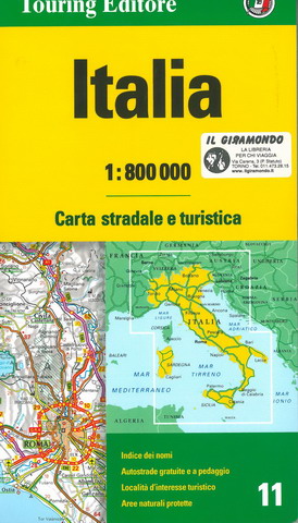 Italia cartina pieghevole: carta stradale mappa geografica pianta