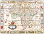 052 Carta geografica antica Africa carta geografica storica del XIX secolo.