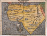044 CARTA GEOGRAFICA ANTICA-Africa CARTA STORICA EPOCA 1599 circa