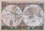 006 Carta geografica antica - Planisfero storico De Wit