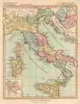 041 CARTA GEOGRAFICA ANTICA -ITALIA CARTA STORICA EPOCA 1800 circa