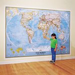 009-e Planisfero blu cm 110x80 - plastificato opaco