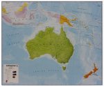 Planisfero 105-Oceania carta murale politica cm 140x100