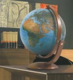 Mappamondo 03 - cm.37 base legno luminoso
