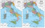 143-ITALIA STORICA CARTA MURALE - PERIODO ANTECEDENTE 1 GUERRA MONDIALE(1914) E TRA LE DUE GUERRE MONDIALI(1919-1954) cm 140x100