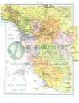 117-f Toscana carta scolastica fisico-politico cm 100x140